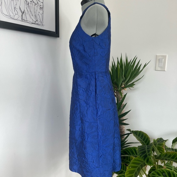 Royal Blue Jacquard Fit & Flare Dress - Picture 2 of 4